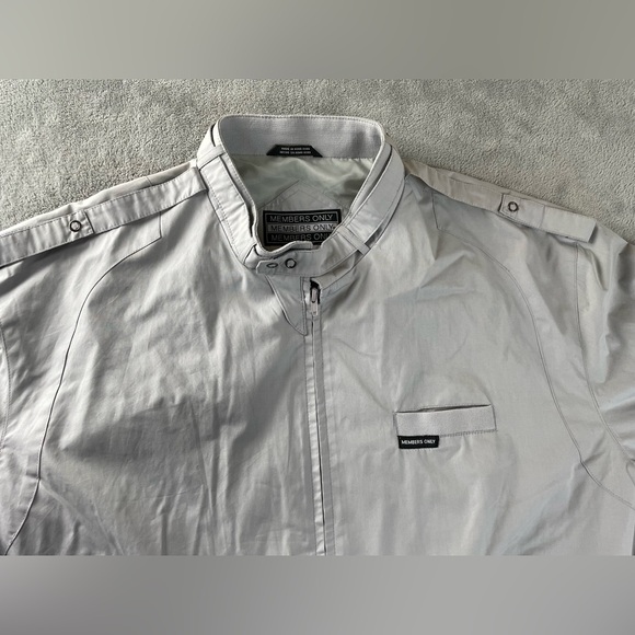 Vintage Members Only Jacket Mens XXL Gray Iconic Cafe Racer Bomber 90s Moto 2XL - Picture 3 of 16